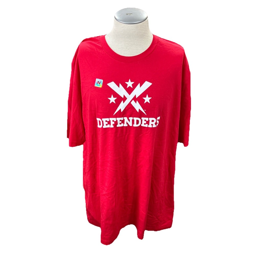XFL DC Defenders Mens T Shirt 4XL Red Short Sleeves Football